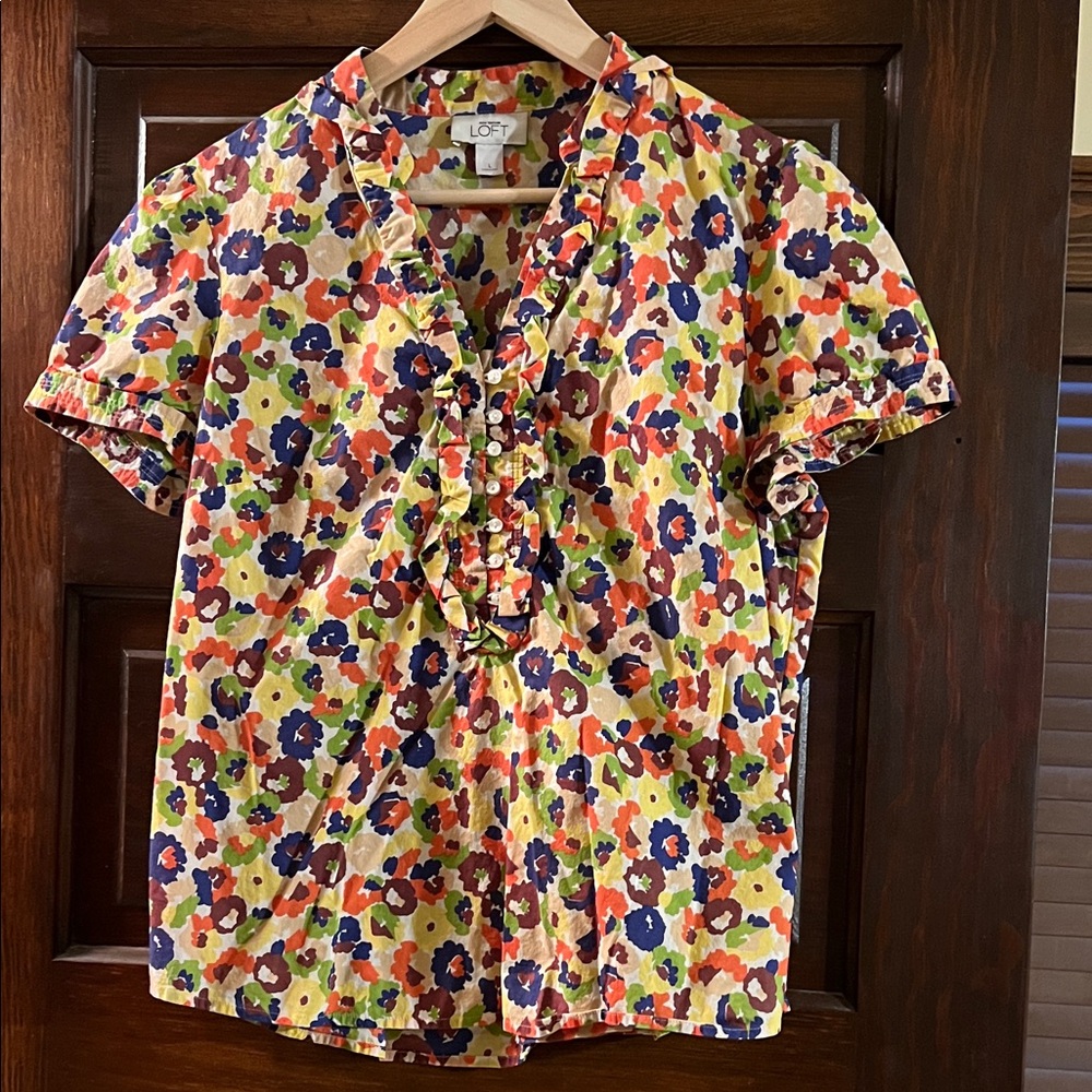 LOFT Vibrant Floral Shirt